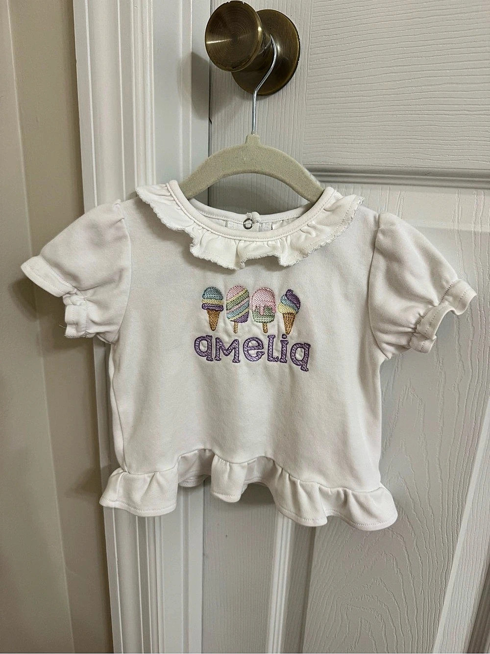 Southern Proper Girls 18M Embroidered Ruffle Top- play condition
